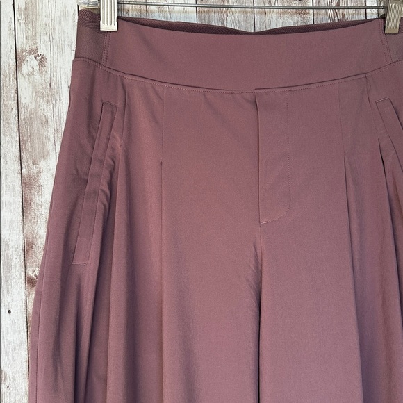 Athleta Brooklyn Heights Pleated Wide Leg Pants Damask Mauve sz 2 High Rise 30” - Picture 5 of 12